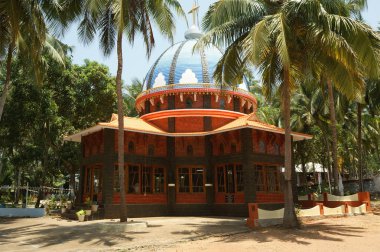 Catholic pilgrimage center. DIVINE MERCY CENTRE. Kochi, Kerala, clipart