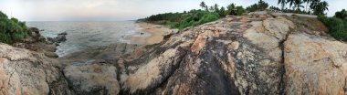 okyanus kıyısı (panorama), kovalam, kerala, Güney Hindistan