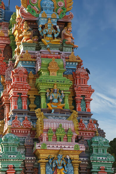 Traditional statues of gods and goddesses in the Hindu temple