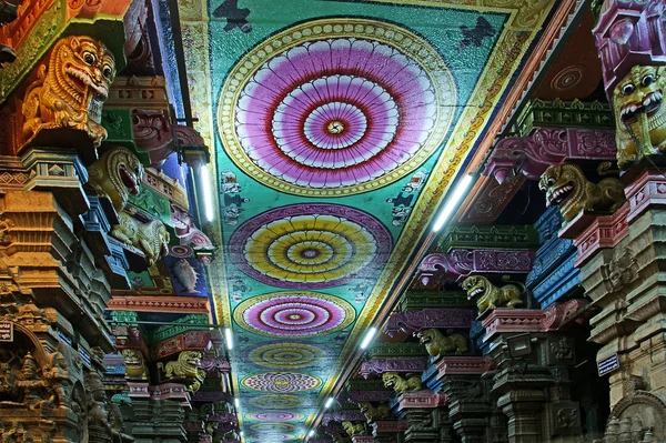 stock image Ceiling Meenakshi Sundareswarar Temple in Madurai, South India