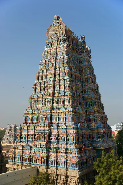 Meenakshi hindoe tempel in madurai, tamil nadu, Zuid-india — Stockfoto