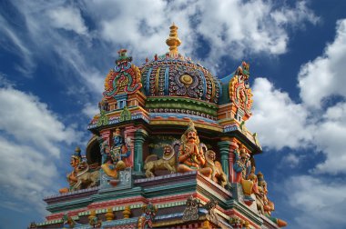 Traditional statues of gods and goddesses in the Hindu temple clipart