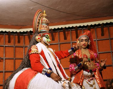 kathakali geleneksel dans aktör. Kochi (cochin), Hindistan