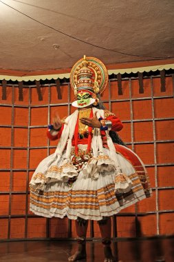 kathakali geleneksel dans aktör. Kochi (cochin), Hindistan