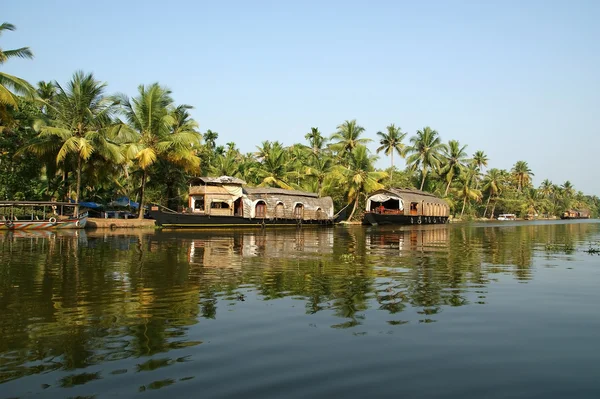 Casa barco no Kerala (Índia) Backwaters — Fotografia de Stock