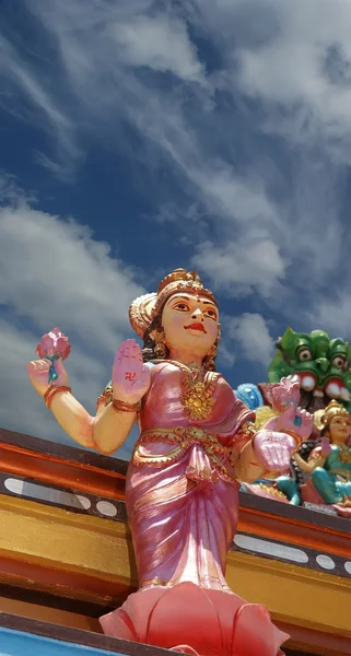 Traditionelle Statuen von Göttern und Göttinnen im hinduistischen Tempel — Stockfoto