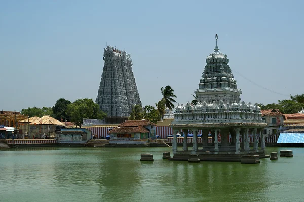 Suchindram 寺院。カンニヤークマーリ、タミルナードゥ州、南インド — ストック写真