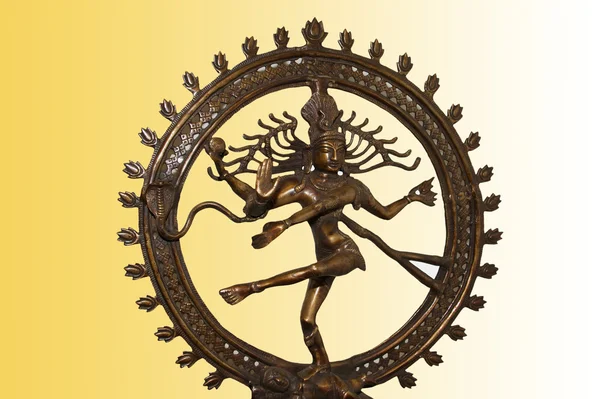 Indyjski hinduistycznego Boga Śiwy nataraja - Pan posągu taniec na białym tle — Zdjęcie stockowe