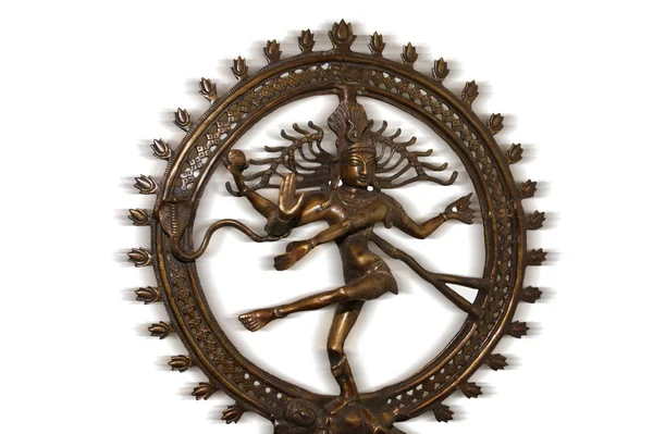 Ινδική Ινδός Θεός shiva nataraja - Άρχοντας των χορού άγαλμα που απομονώνονται σε λευκό — Φωτογραφία Αρχείου