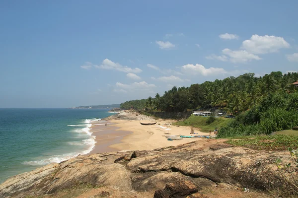 Costa del océano, Kovalam, Kerala, India del sur — Foto de Stock