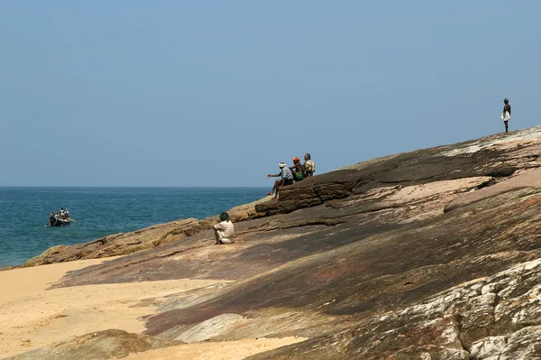 Na wybrzeżu Oceanu, kovalam, kerala, Indie — Zdjęcie stockowe