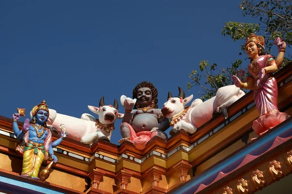 Tradiční sochy bohů a bohyň v hinduistického chrámu — Stock fotografie