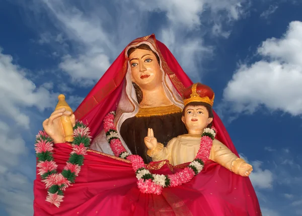 stock image Madonna with baby. Catholic pilgrimage center.