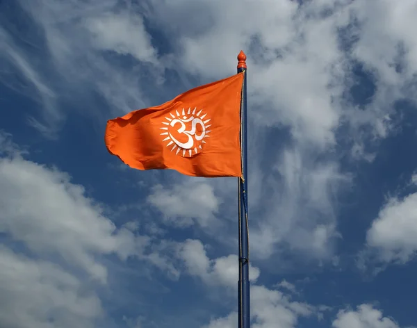 Flag with a sign Om or Aum — Stock Photo, Image
