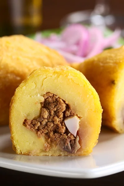 Peru danie o nazwie papa rellena — Zdjęcie stockowe