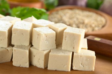 Raw Tofu in Dices clipart