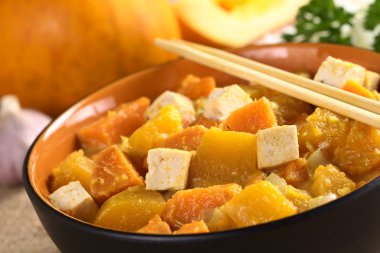 Tofu, Pumpkin and Sweet Potato Curry clipart