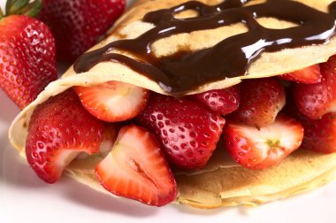 Crepe with Fresh Strawberries clipart