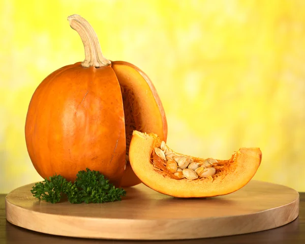 Fresh Pumpkin Slice with Seeds — Stock Photo, Image