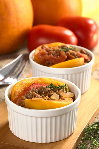Pumpkin, Tomato, Mincemeat Dish — Stock Photo, Image