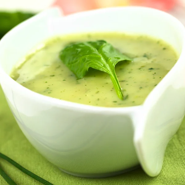 Sopa de crema de espinacas —  Fotos de Stock