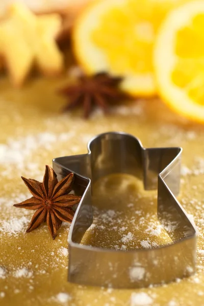 Star Anise with Angel Shaped Cookie Cutter — Stock Photo, Image