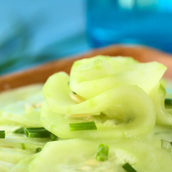 Огуречный салат с луком — стоковое фото