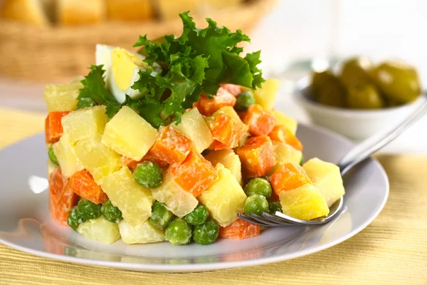 Вегетарианский русский салат — стоковое фото