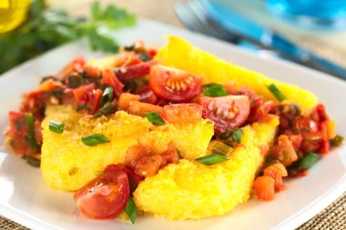 Polenta Slices with Hogao clipart