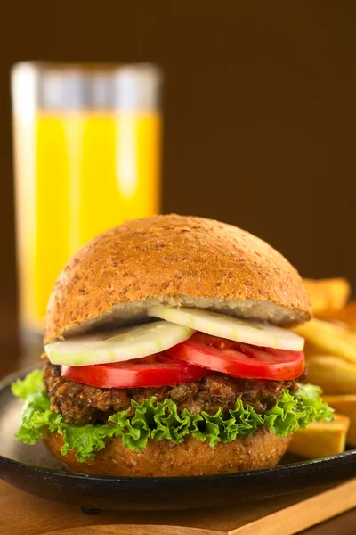Vegetarisk linssoppa burger — Stockfoto