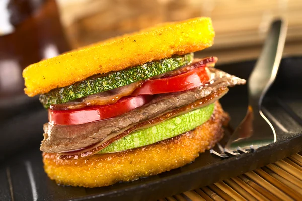 Polenta Burger — Stock Photo, Image