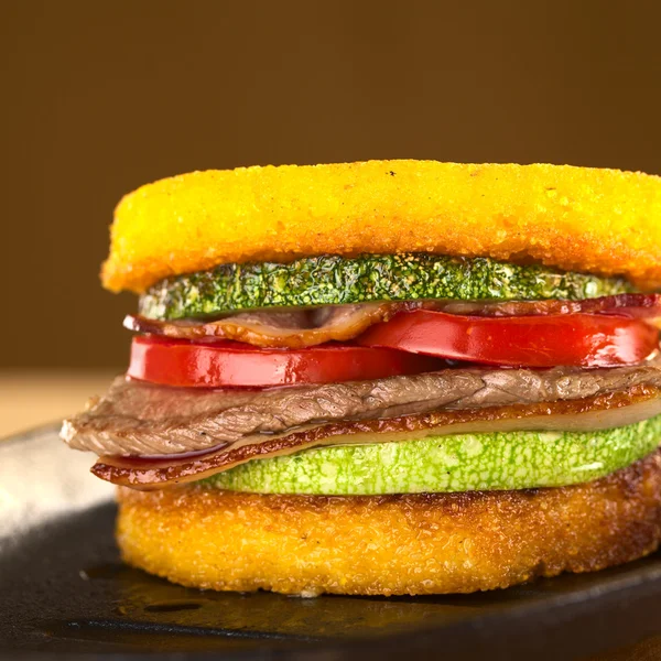 Polenta Burger — Stock Photo, Image
