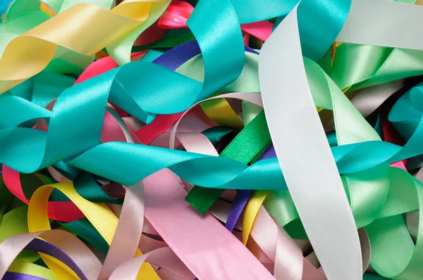 Multi-colored satin ribbons — Stock Photo, Image