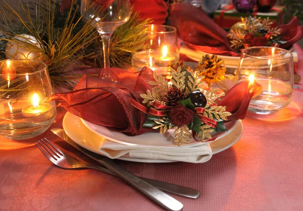 Fragment Tischdekoration für Weihnachten und Neujahr Stockbild