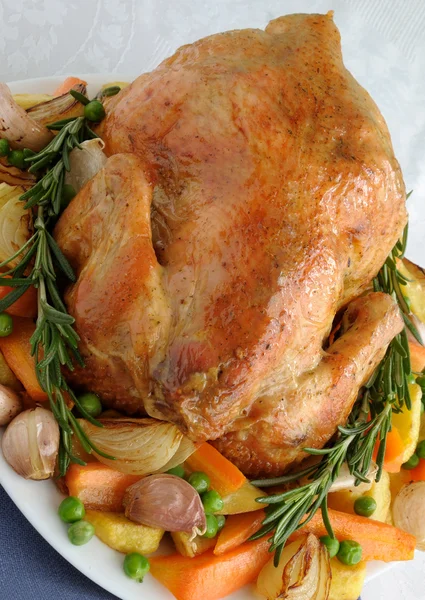 Roasted Chicken with Vegetables Stock Photo