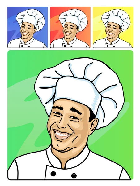 一张笑脸的厨师 — 图库矢量图片