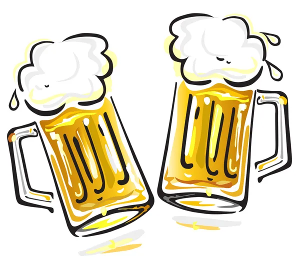 Tazas de cerveza — Archivo Imágenes Vectoriales