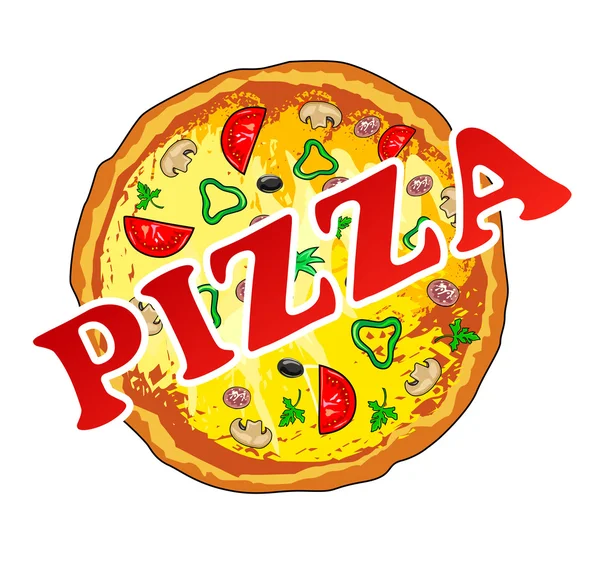 Pizzaessen — Stockvektor