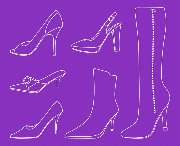 Collezione di scarpe da donna — Vettoriale Stock