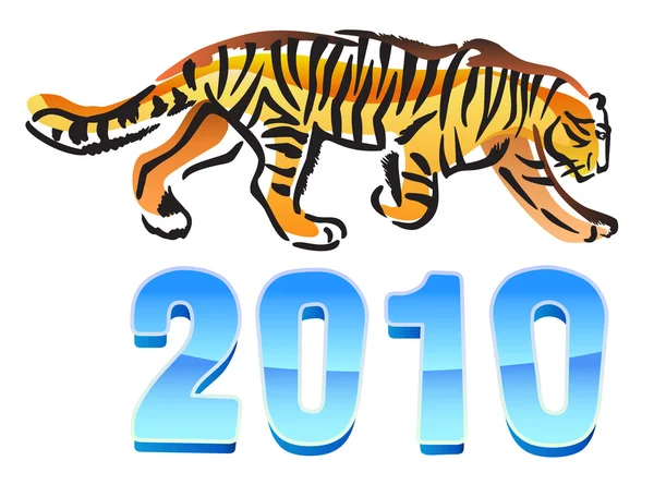 2010 ano do tigre — Vetor de Stock