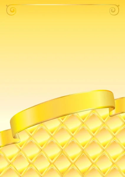 金黄背景用的弓和 rhombs — 图库矢量图片