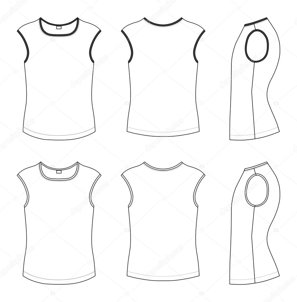 Outline black-white t-shirt vector illustration isolated on white. EPS8 file available. You can change the color or you can add your logo easily.