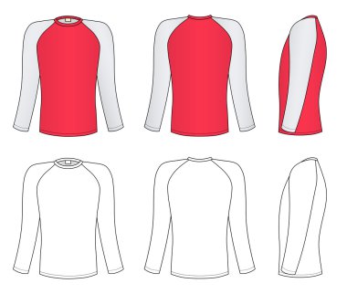 Raglan sleeve t-shirt clipart