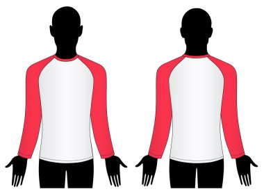 Raglan sleeve t-shirt clipart