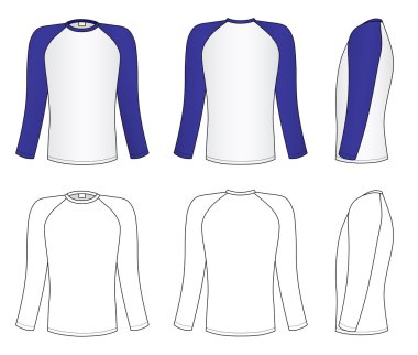 Raglan sleeve t-shirt clipart