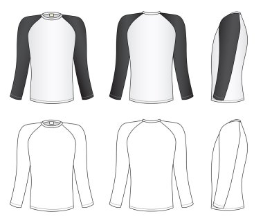 Raglan sleeve t-shirt clipart