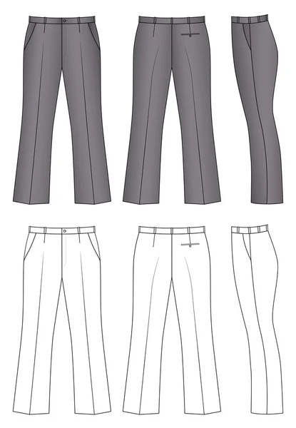 Umriss schwarz-weiß und graue Hose — Stockvektor