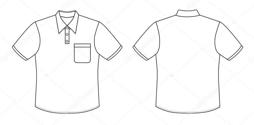 Outline black-white shirt vector illustration isolated on white. EPS8 file available. You can change the color or you can add your logo easily.