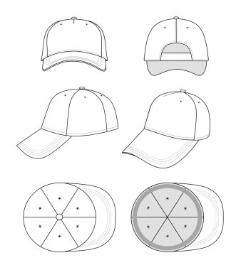 Cap template clipart