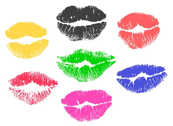 Collection impression des lèvres — Image vectorielle